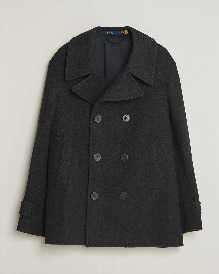 Polo Ralph Lauren Lightweight Melton Peacoat Charcoal – Grå