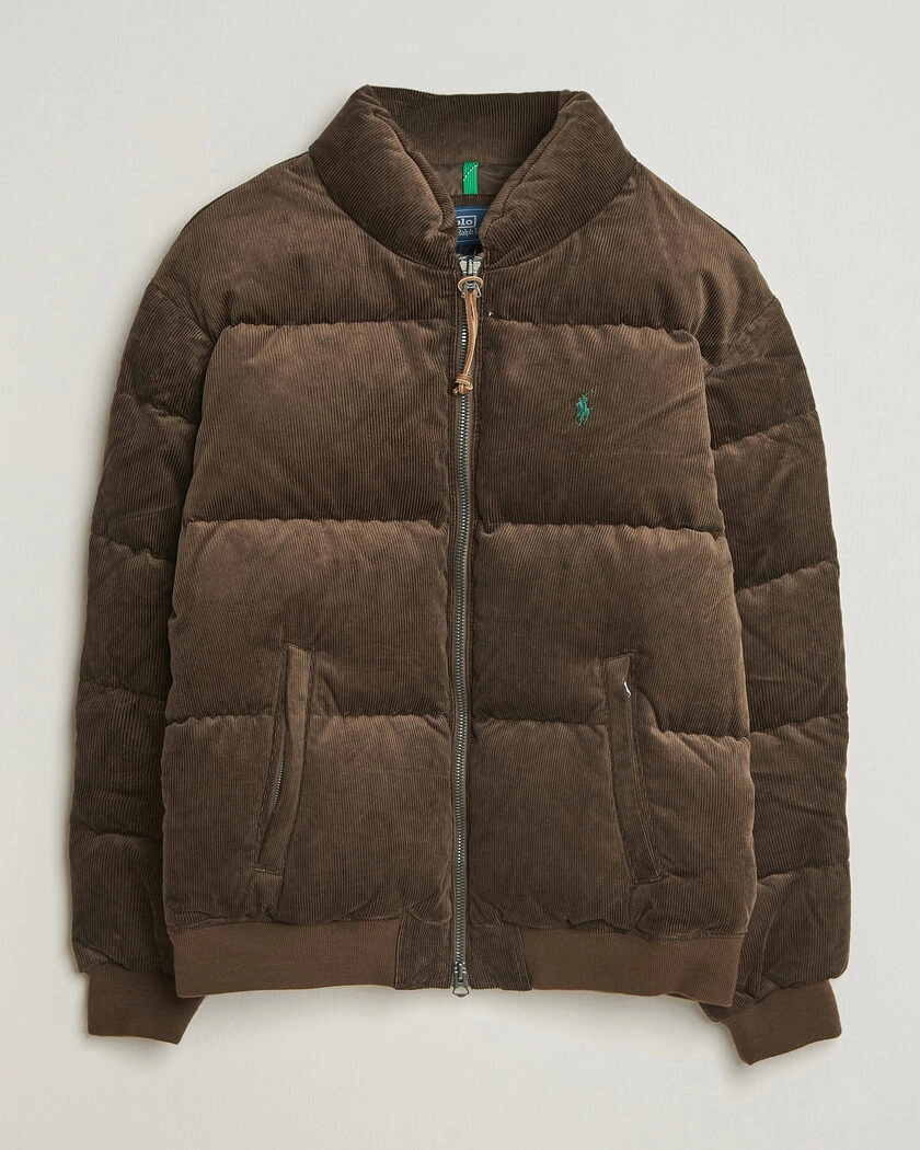 Polo Ralph Lauren Corduroy Puffer Jacket Dark Beech – Brun