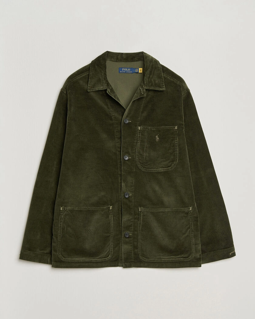 Polo Ralph Lauren Corduroy Overshirt Company Olive – Grön