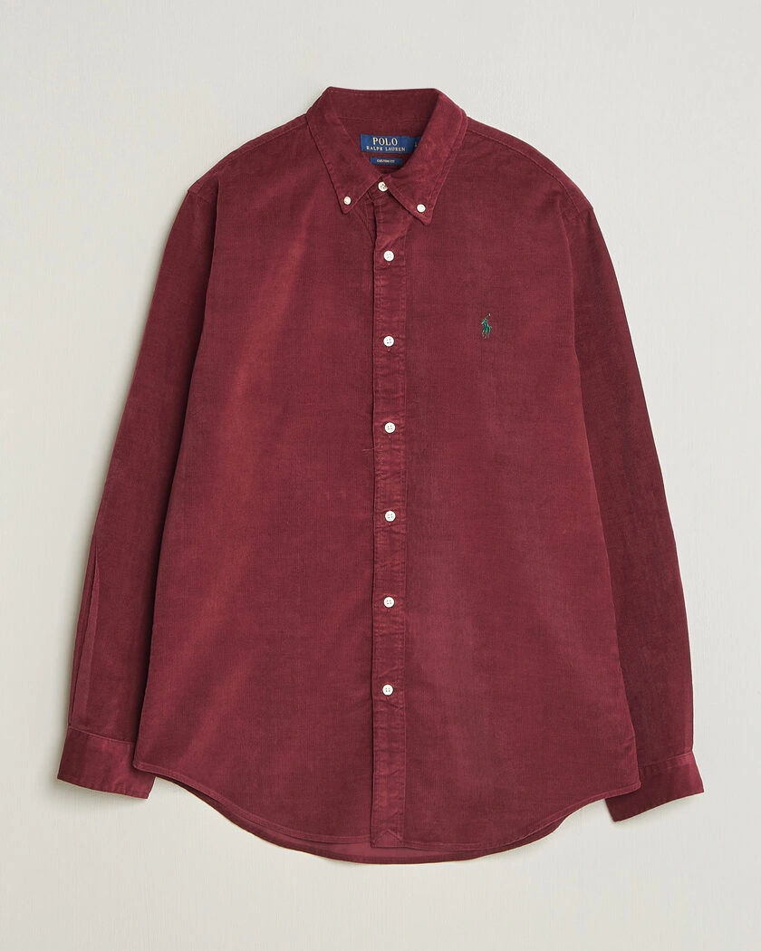 Polo Ralph Lauren Custom Fit BD Corduroy Shirt Classic Wine – Röd