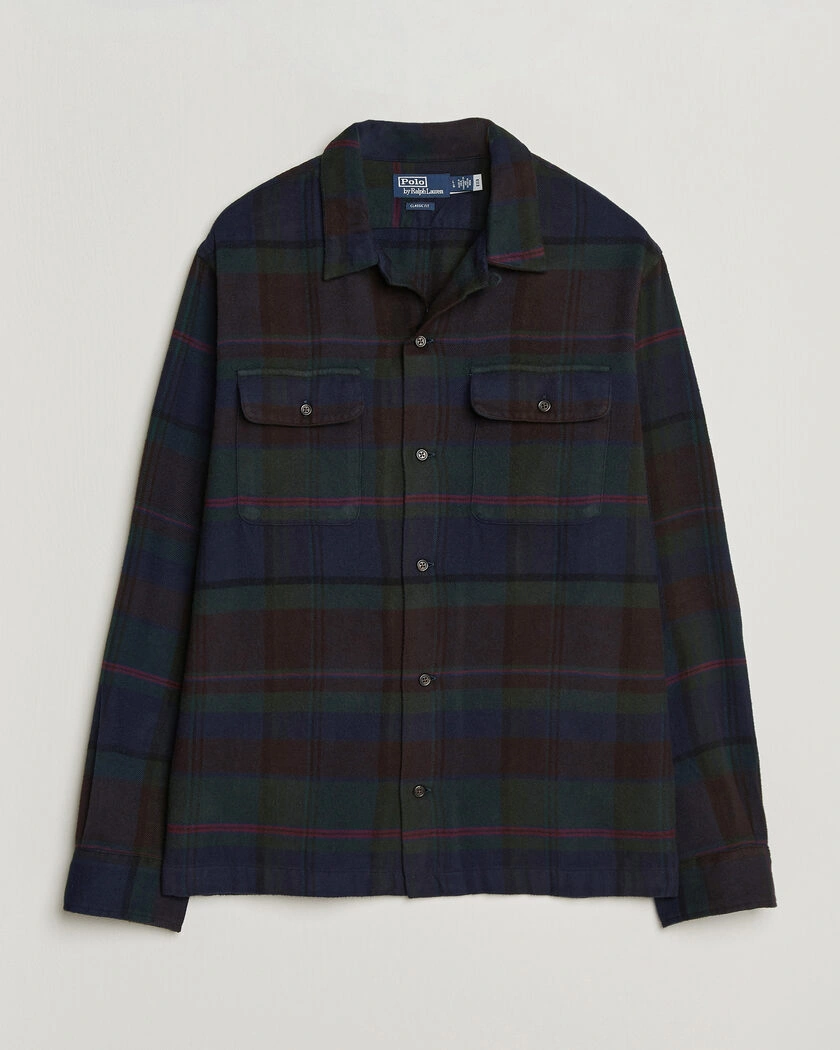 Polo Ralph Lauren Hudson Ranch Checked Overshirt Olive Royal – Grön