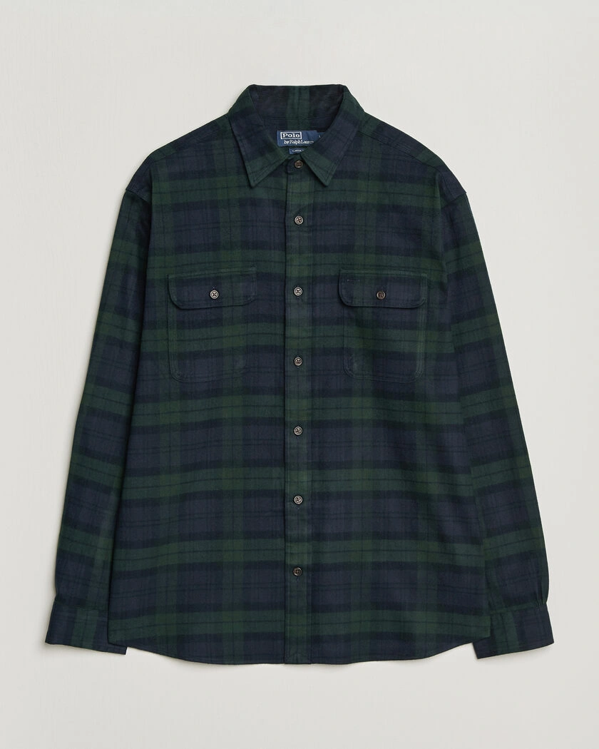 Polo Ralph Lauren Classic Fit Shaggy Flannel Shirt Navy Forest – Flerfärgad