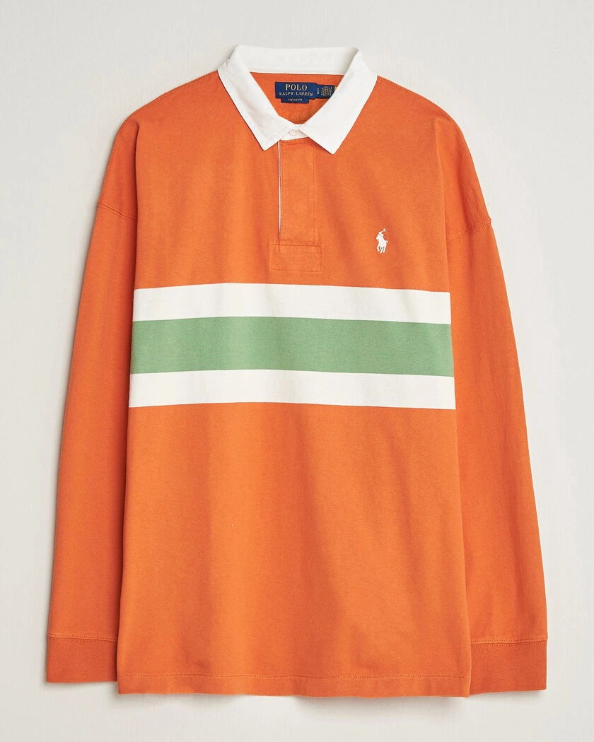 Polo Ralph Lauren Knitted Jersey Rugby Shirt Solar Sky Multi – Orange