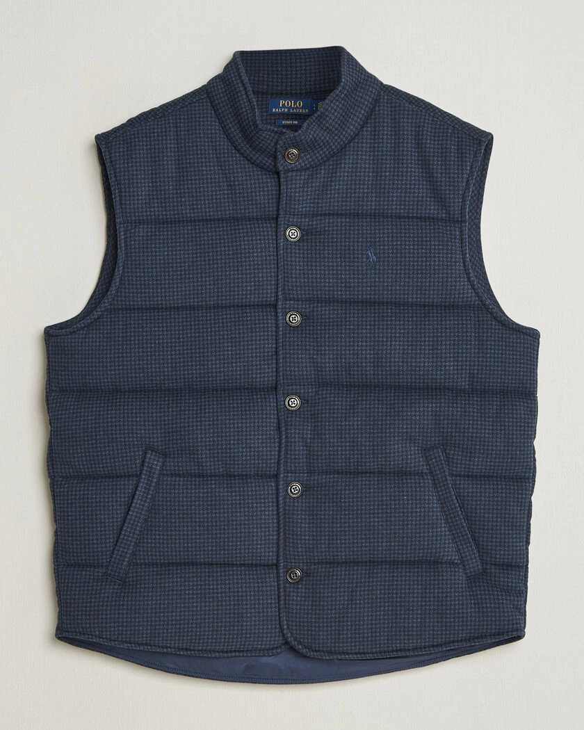 Polo Ralph Lauren Double Knitted Jaquard Vest Navy – Blå