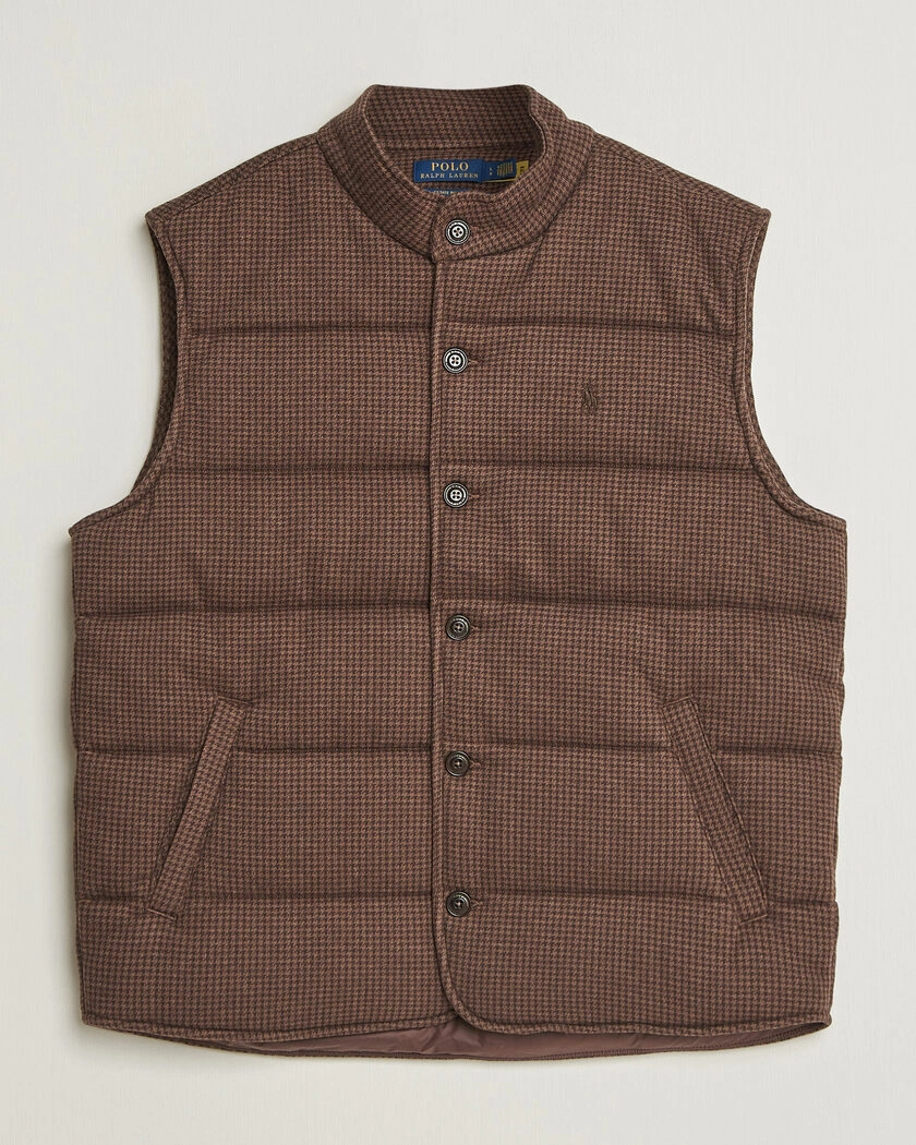 Polo Ralph Lauren Double Knitted Jaquard Vest Nutmeg Brown – Brun