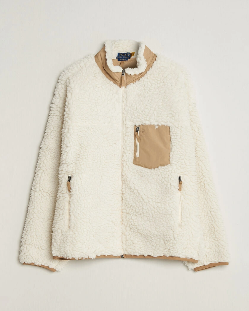Polo Ralph Lauren Shaggy Hi Pile Full Zip Clubhouse Cream – Beige