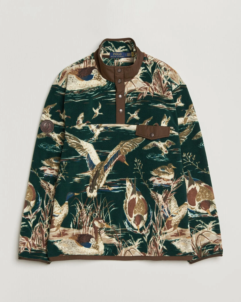 Polo Ralph Lauren Printed Vintage Fleece Pullover Duck Pond Scenic – Flerfärgad