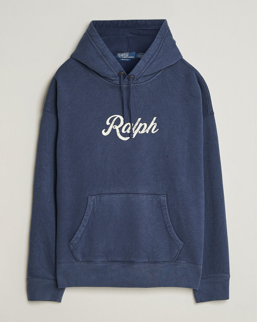 Polo Ralph Lauren Vintage Fleece Logo Hoodie Dark Cobalt – Blå