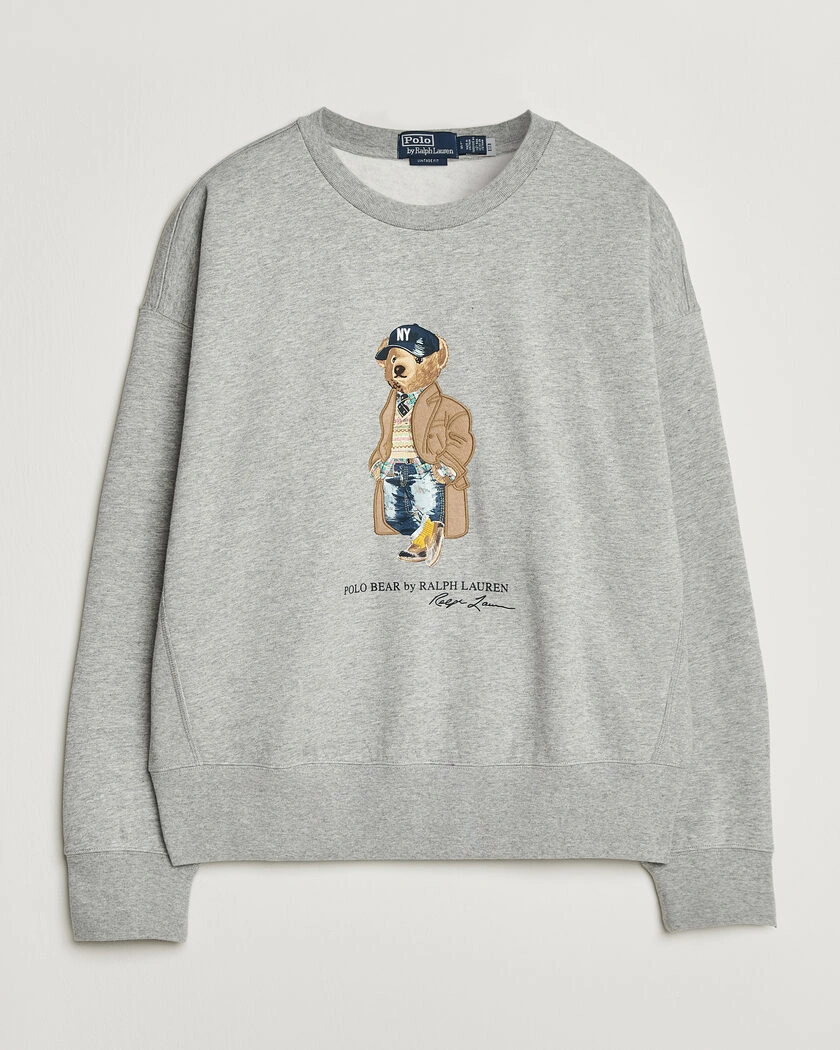 Polo Ralph Lauren Athletic Fleece Bear Sweatshirt Andover Heather – Grå