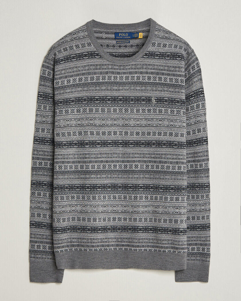 Polo Ralph Lauren Fair Isle Merino Sweater Grey Combo – Grå