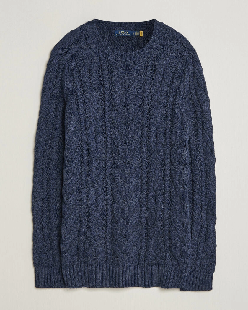 Polo Ralph Lauren Cotton Marl Pullover Navy Combo – Blå