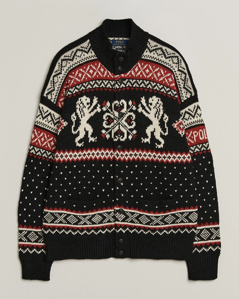 Polo Ralph Lauren Cotton/Cashmere Cardigan Black Combo – Svart