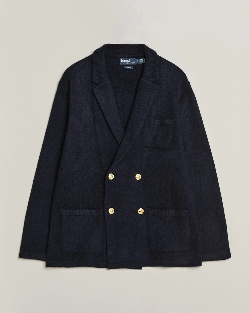 Polo Ralph Lauren Double Breasted Cashmere Cardigan Aviator Navy – Blå