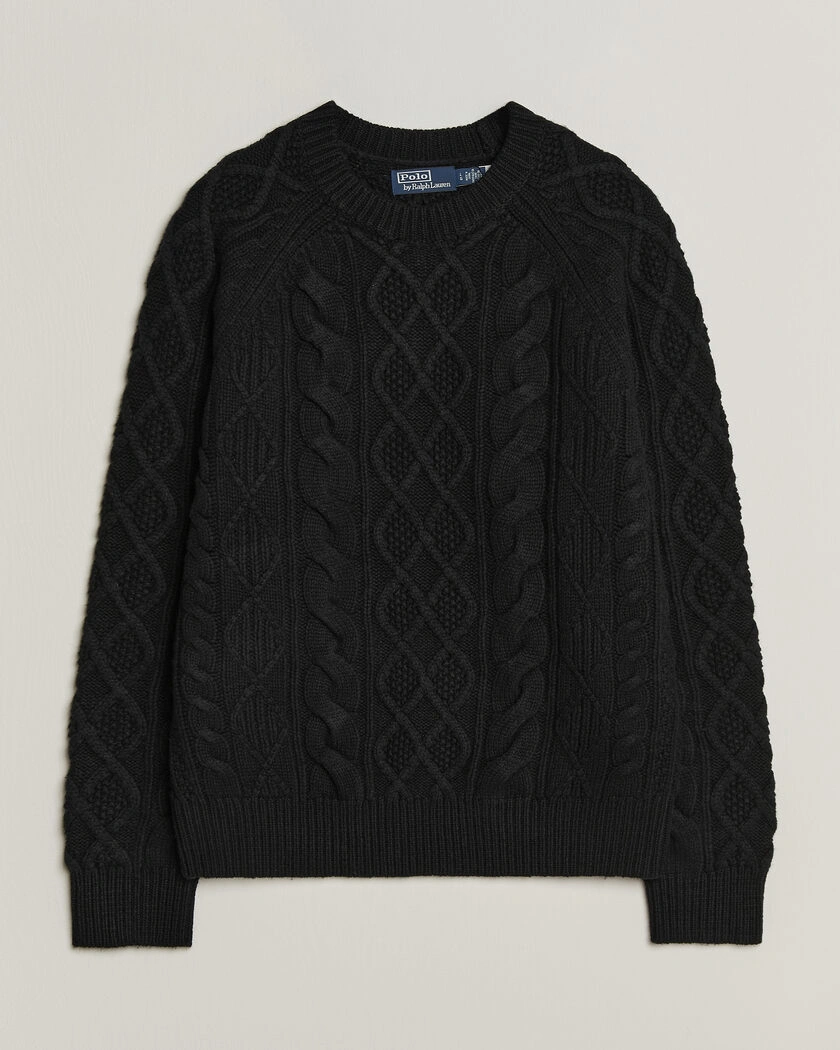 Polo Ralph Lauren Wool/Alpaca Pullover Polo Black – Svart