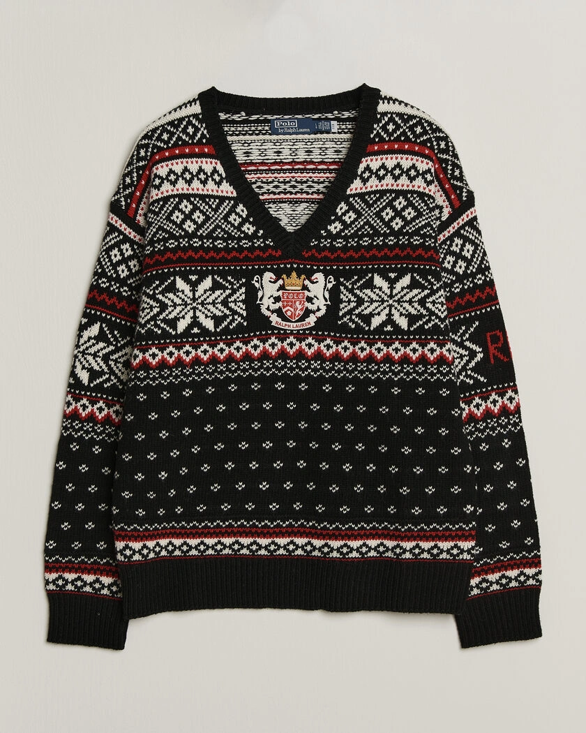 Polo Ralph Lauren Royal Holiday Wool Sweater Black Combo – Svart