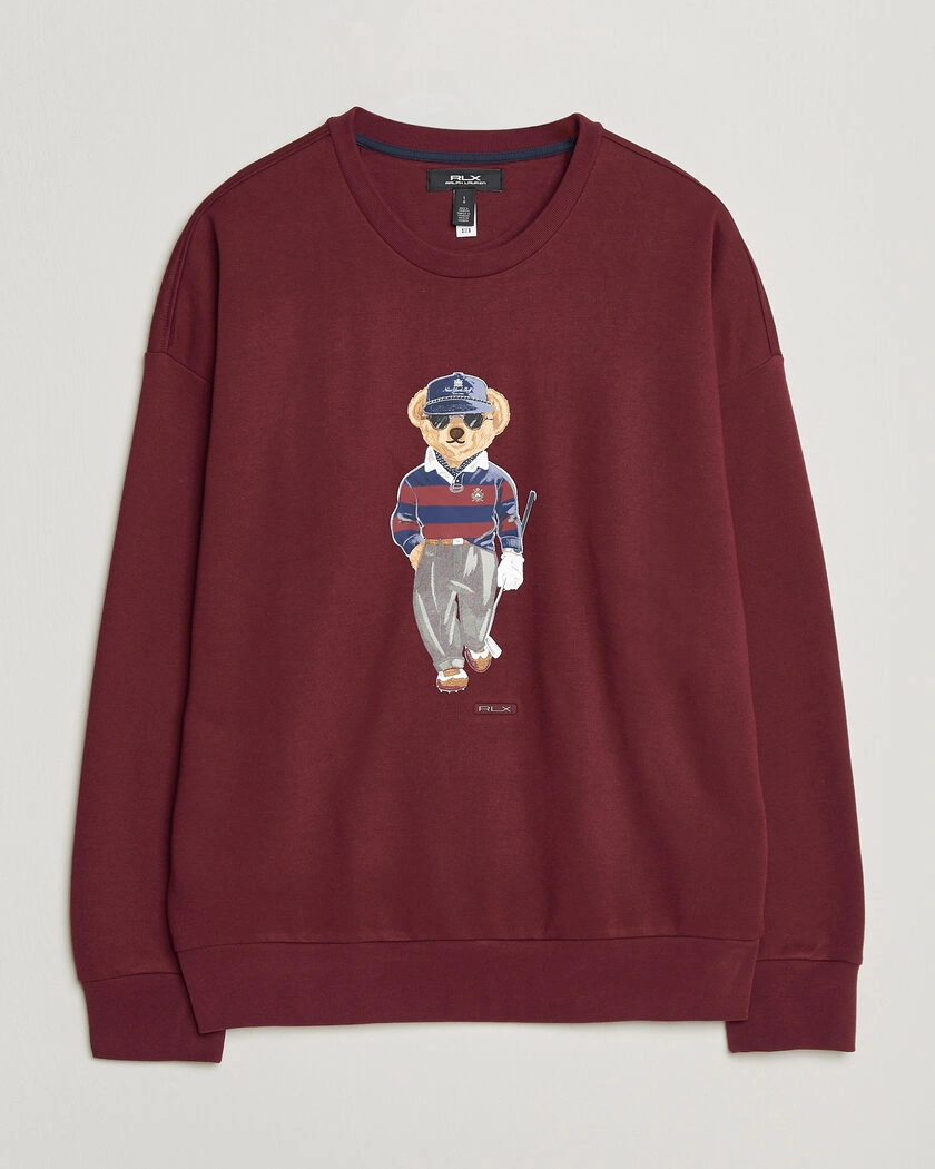 RLX Ralph Lauren Polo Ralph Lauren Magic Fleece Bear Sweatshirt Classic Wine – Röd