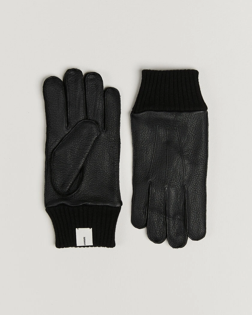  Samsøe Samsøe Floki Leather Gloves Black – Svart