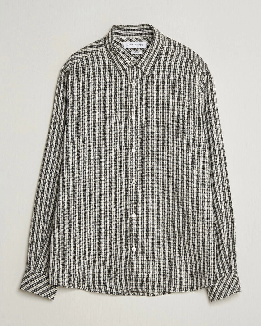Samsøe Samsøe Ryan Brushed Cotton Checked Shirt Brown – Brun