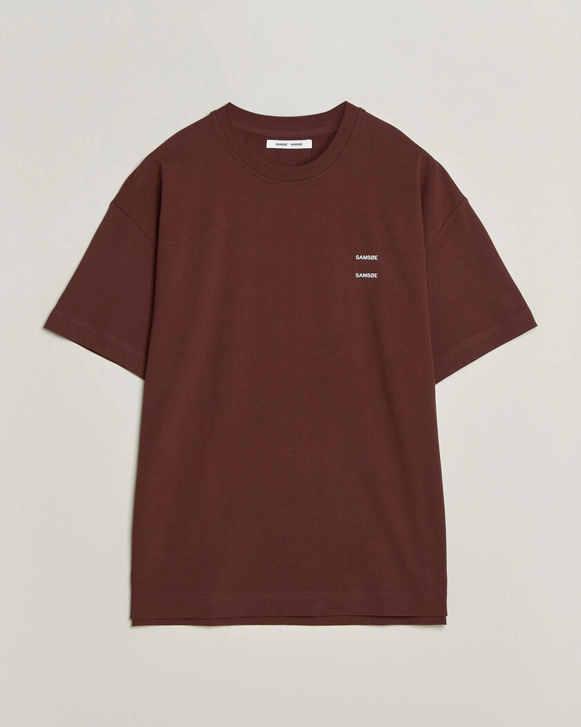 Samsøe Samsøe Joel Organic Cotton T-Shirt Bitter Chocolate – Röd