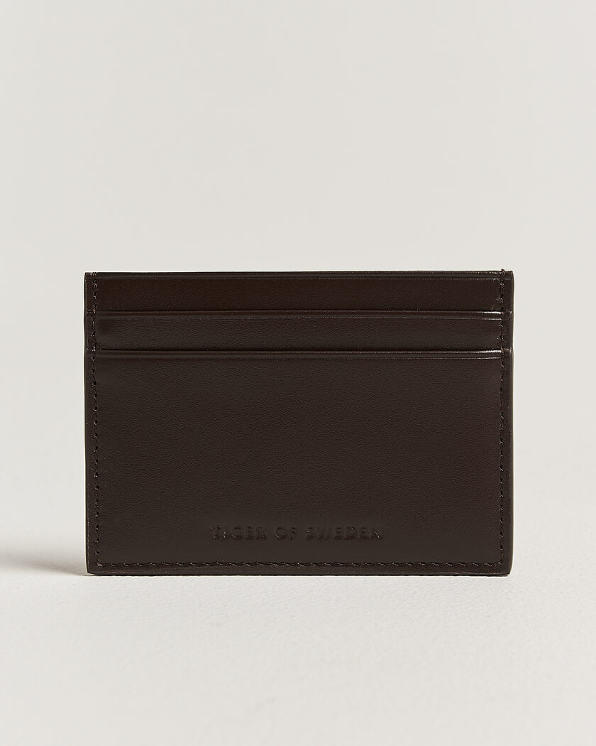 Tiger of Sweden Wake Leather Card Holder Dark Brown – Brun