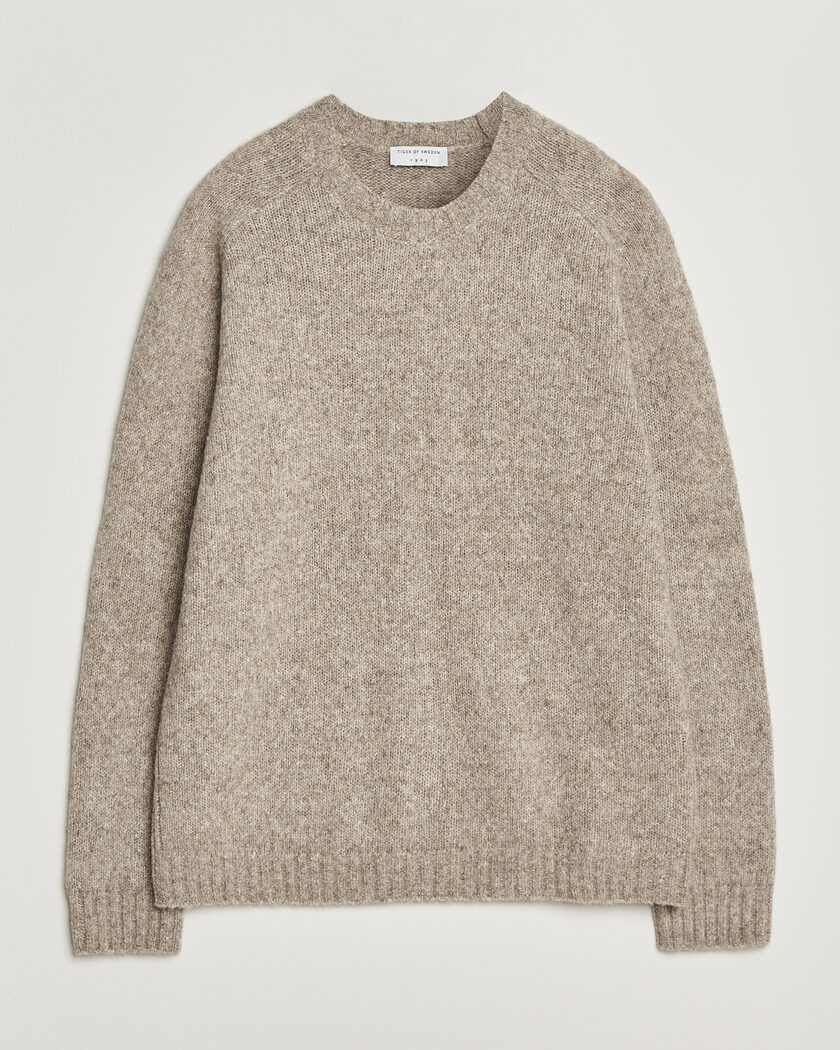 Tiger of Sweden Adryan Yak/Alpaca Knitted Sweater Stone Melange – Beige