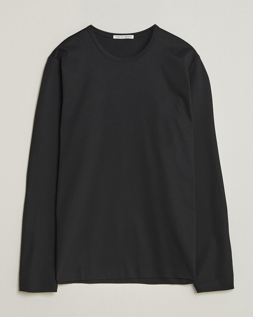 Tiger of Sweden Olaf Mercerized Cotton Long Sleeve T-Shirt Black – Svart