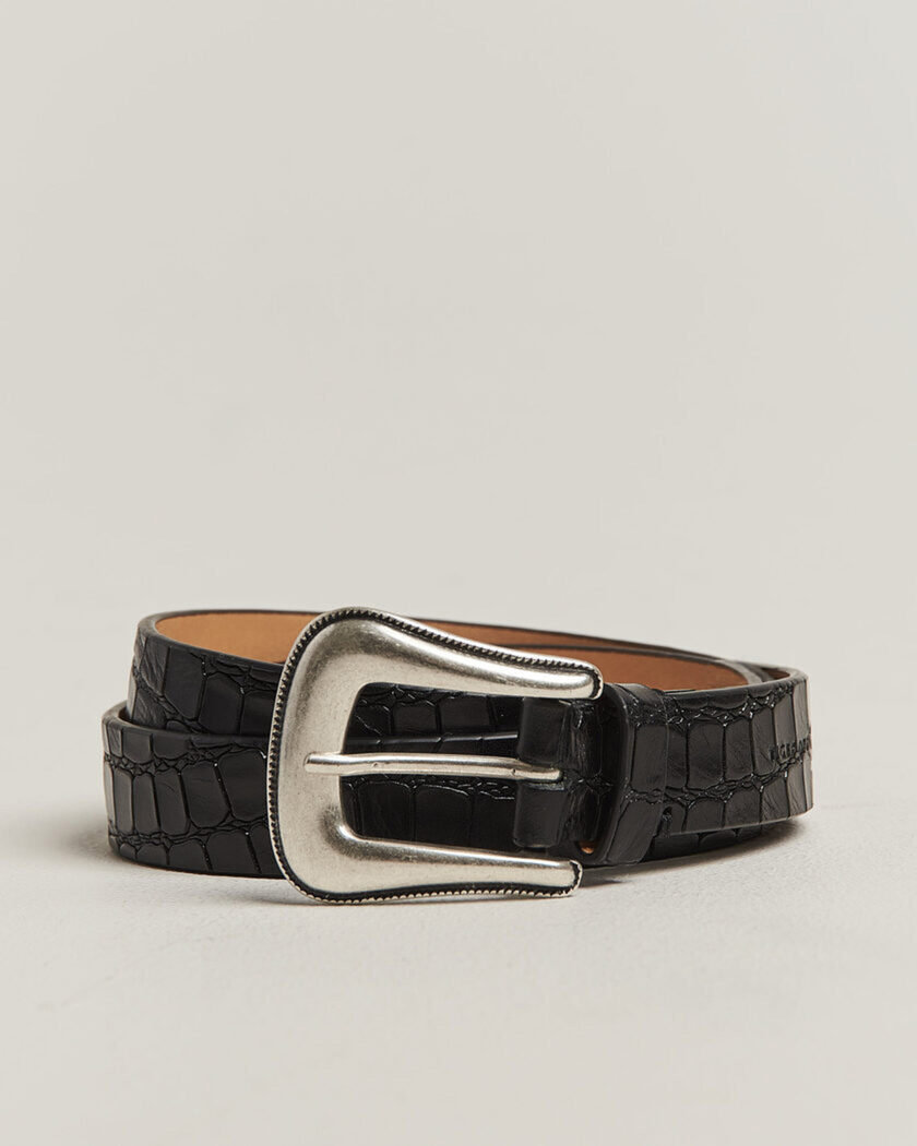 Tiger of Sweden Ecus Structured Leather Western Belt Black – Svart