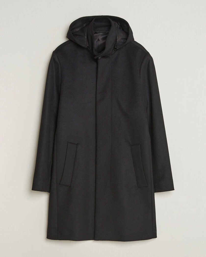 Tiger of Sweden Aleric Wool/Cashmere Hooded Coat Black – Svart