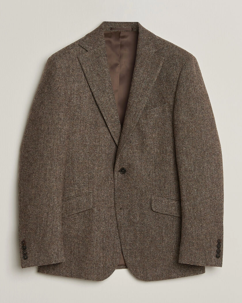 Walker Slater Edward Shetland Wool Donegal Blazer Tobacco – Brun