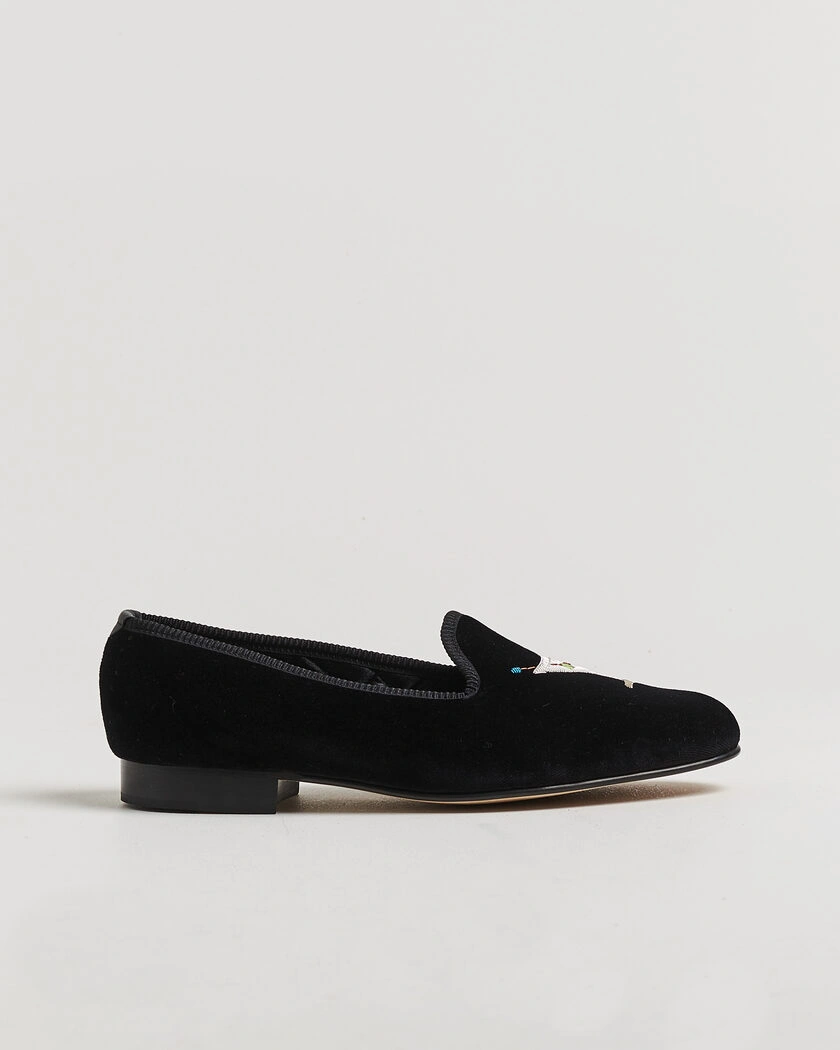 Bowhill & Elliott Martini Venetian Pump Black Velvet – Svart
