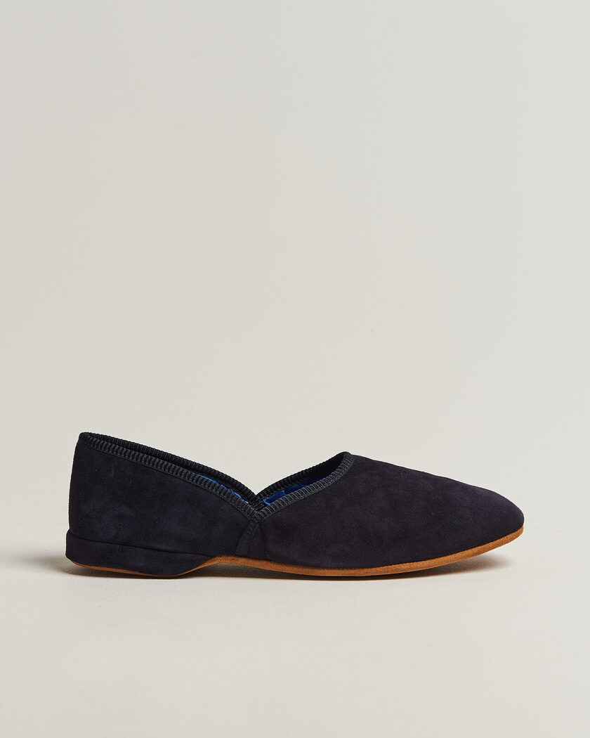 Bowhill & Elliott Grecian Indoor Slippers Black Suede – Svart