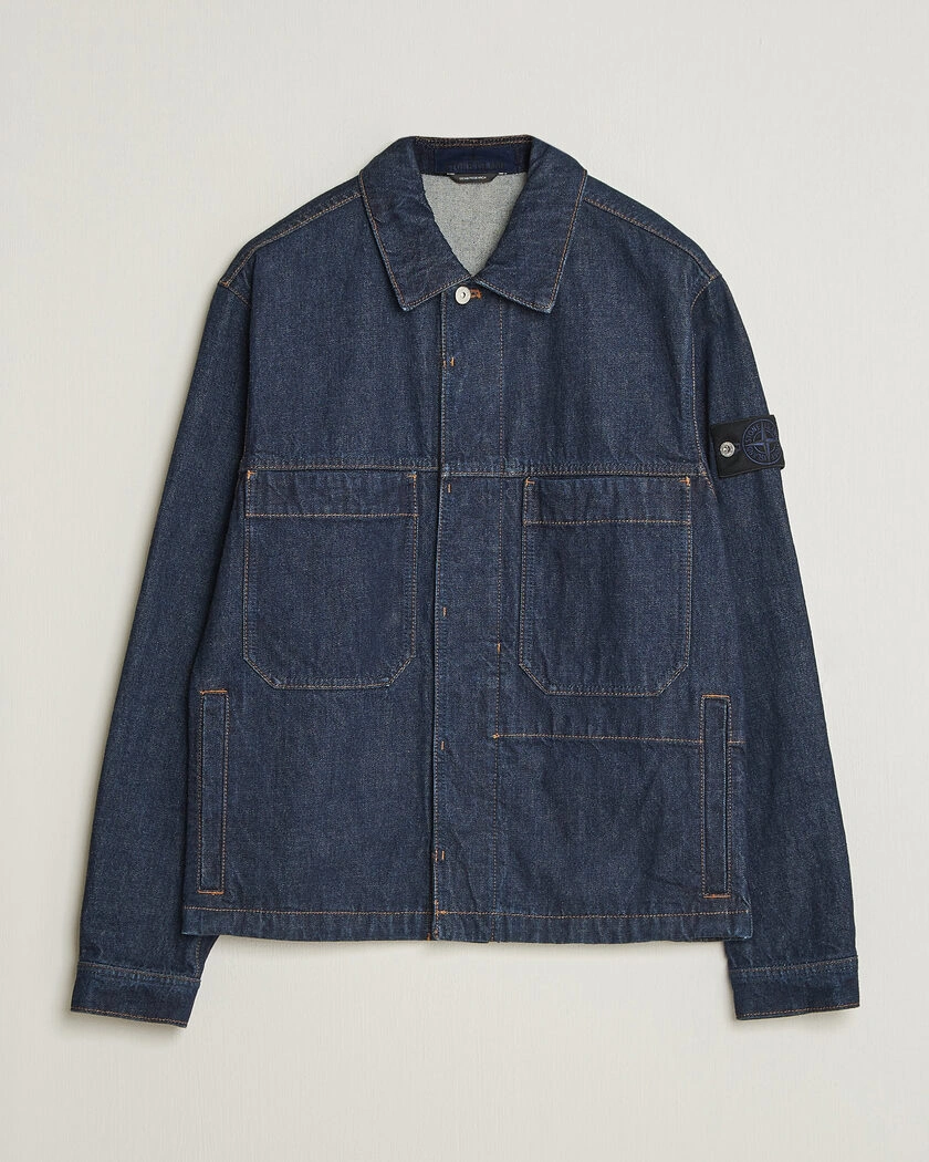 Stone Island Indigo Denim Coach Jacket Blue Rinse – Blå