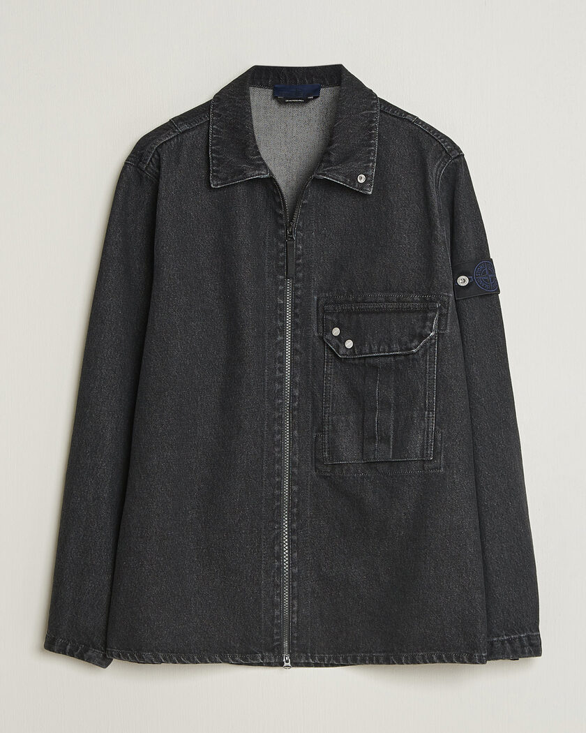 Stone Island Denim Overshirt Black Medium Wash – Svart