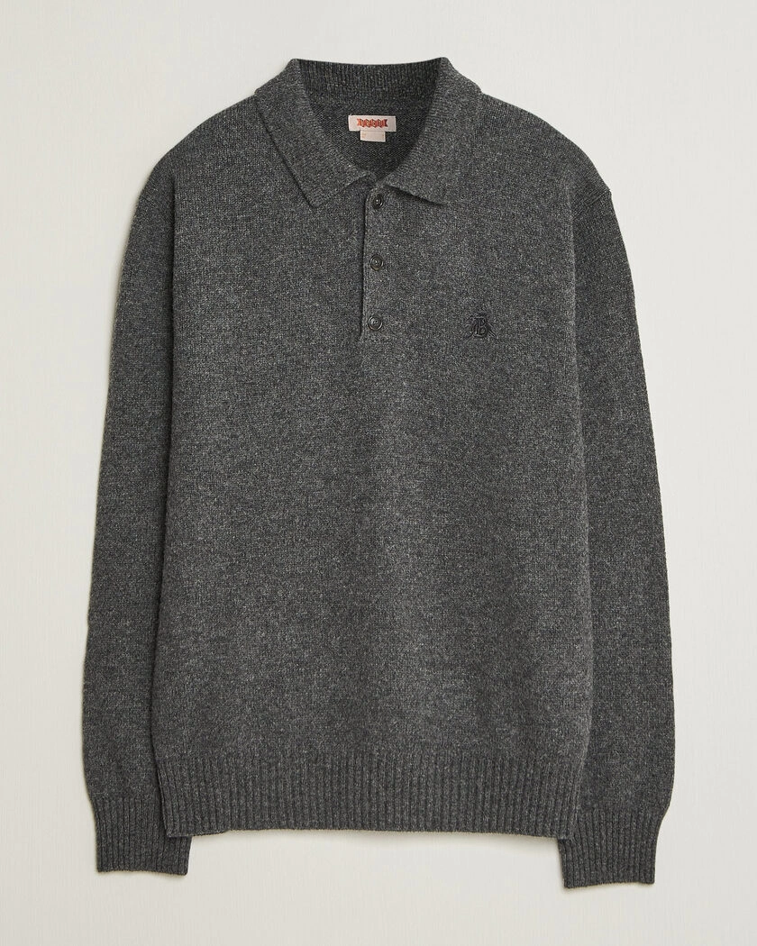 Baracuta Shetland Polo Mid Grey – Grå