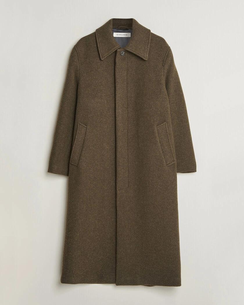 Sunflower Wool Blend Winter Coat Green Moss – Grön