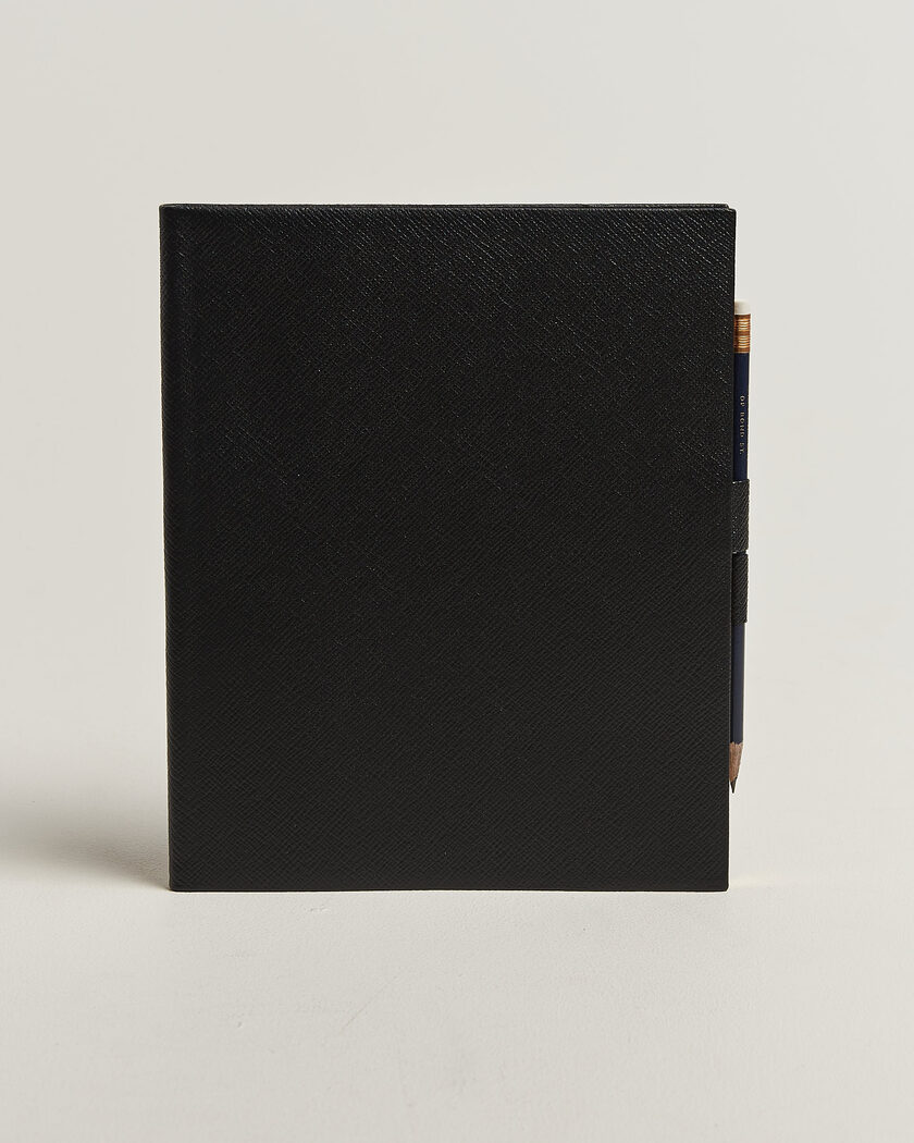 Smythson Pastegrain Sketchbook Black – Svart