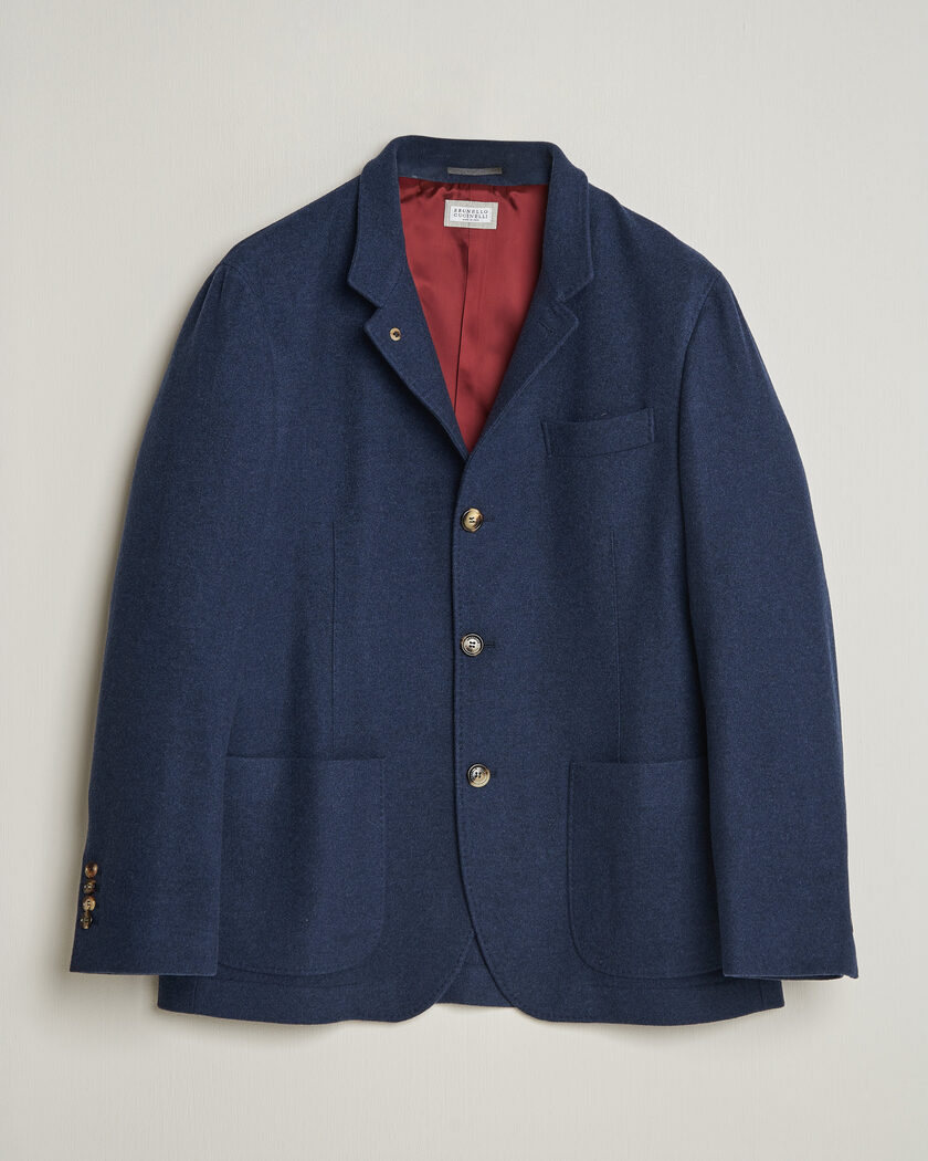 Brunello Cucinelli Cashmere City Jacket Navy – Blå
