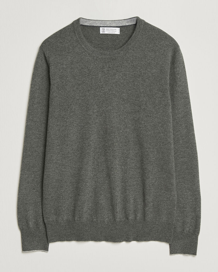 Brunello Cucinelli 2 Ply Cashmere Pullover Forest Green – Grön