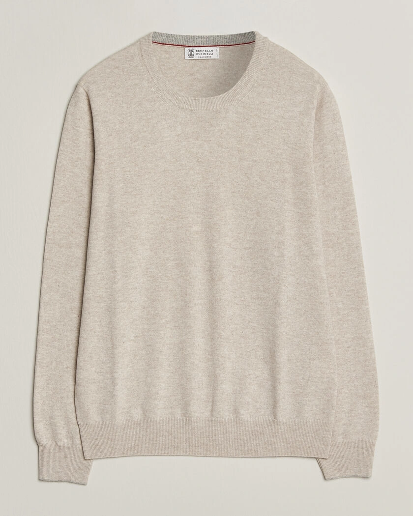 Brunello Cucinelli 2 Ply Cashmere Pullover Oyster – Beige