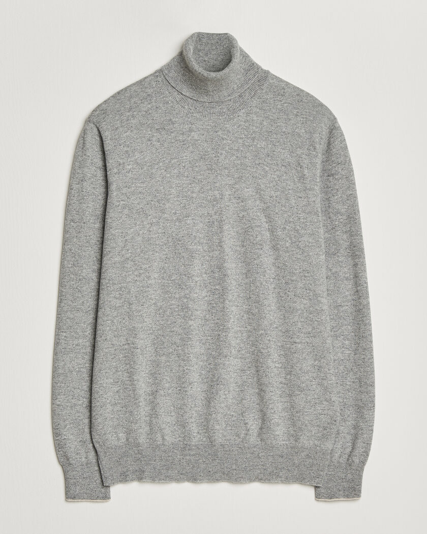 Brunello Cucinelli 2 Ply Cashmere Rollneck Grey Melange – Grå