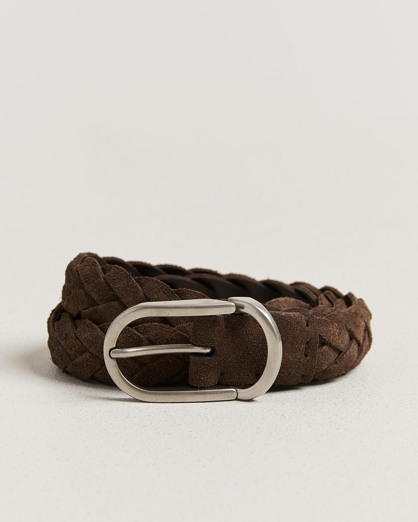 Brunello Cucinelli Suede Belt Dark Brown – Brun