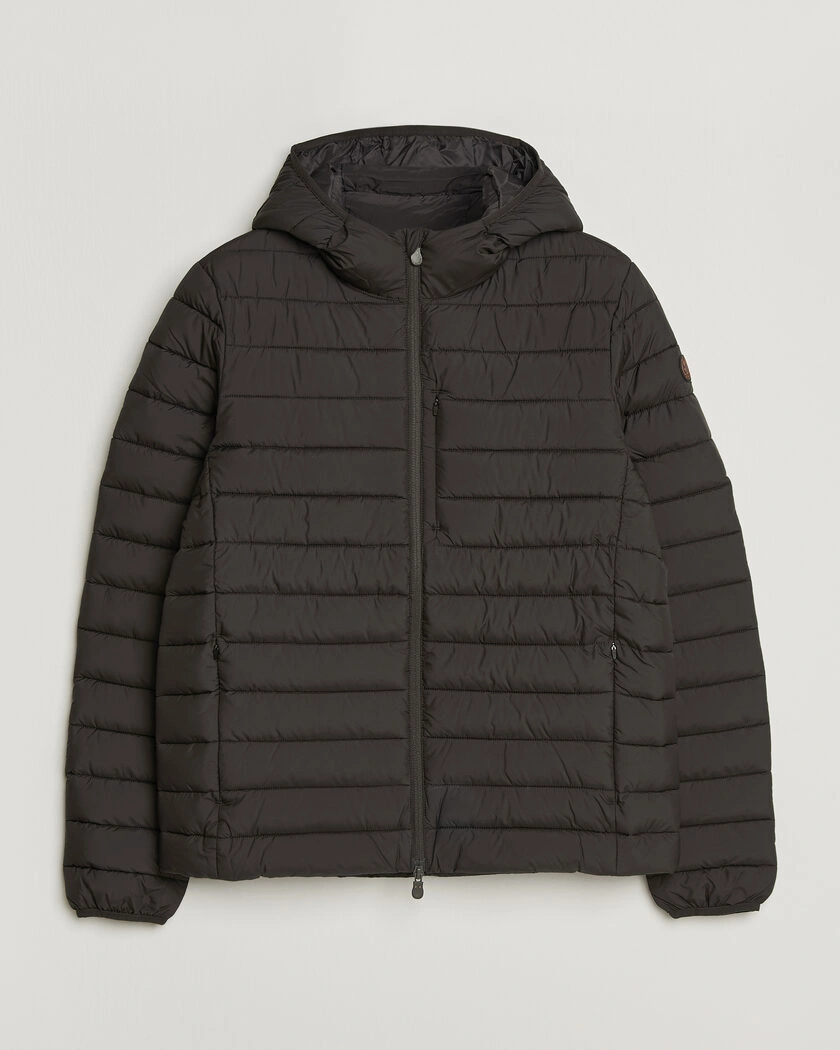 Save The Duck Juncus Matt Lightweight Hood Jacket Brown Black – Svart