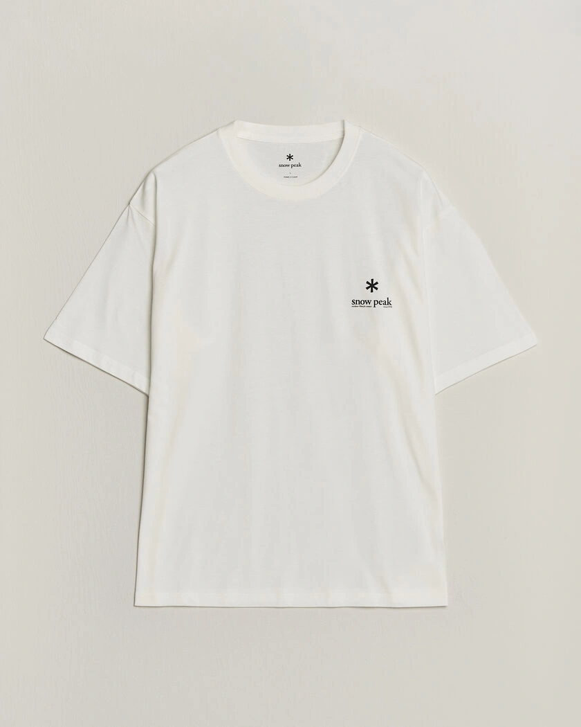 Snow Peak Soft Cotton Relaxed Logo T-Shirt Off White – Vit