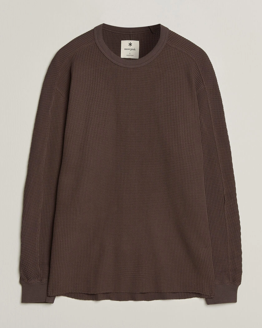 Snow Peak Heavyweight Waffle Pullover Dark Brown – Brun