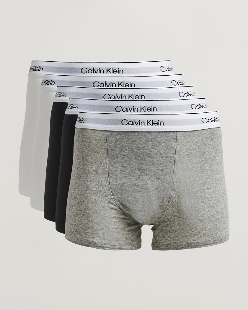 Calvin Klein 5-Pack Icon Cotton Stretch Relaxed Trunk White/Black/Grey – Flerfärgad