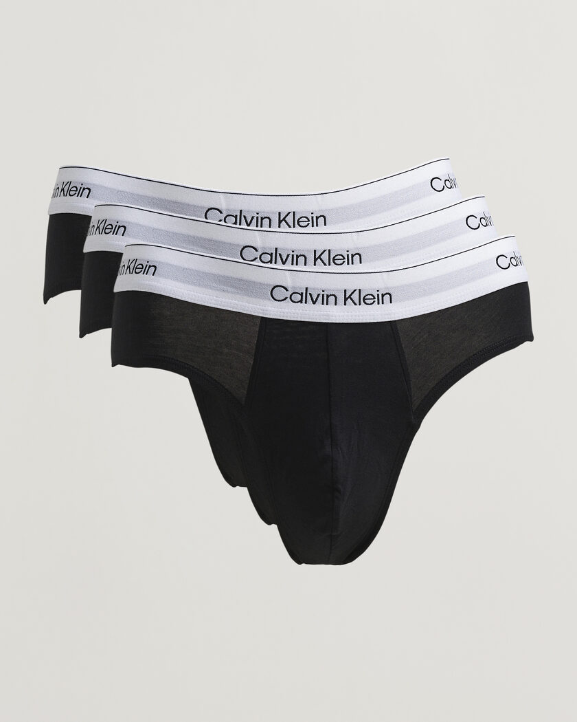 Calvin Klein 3-Pack Icon Cotton Stretch Hip Brief Black – Svart