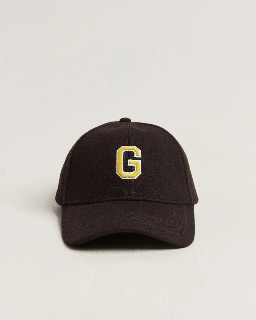  Gant G Badge Wool Melton Cap Charred Wood Brown – Brun