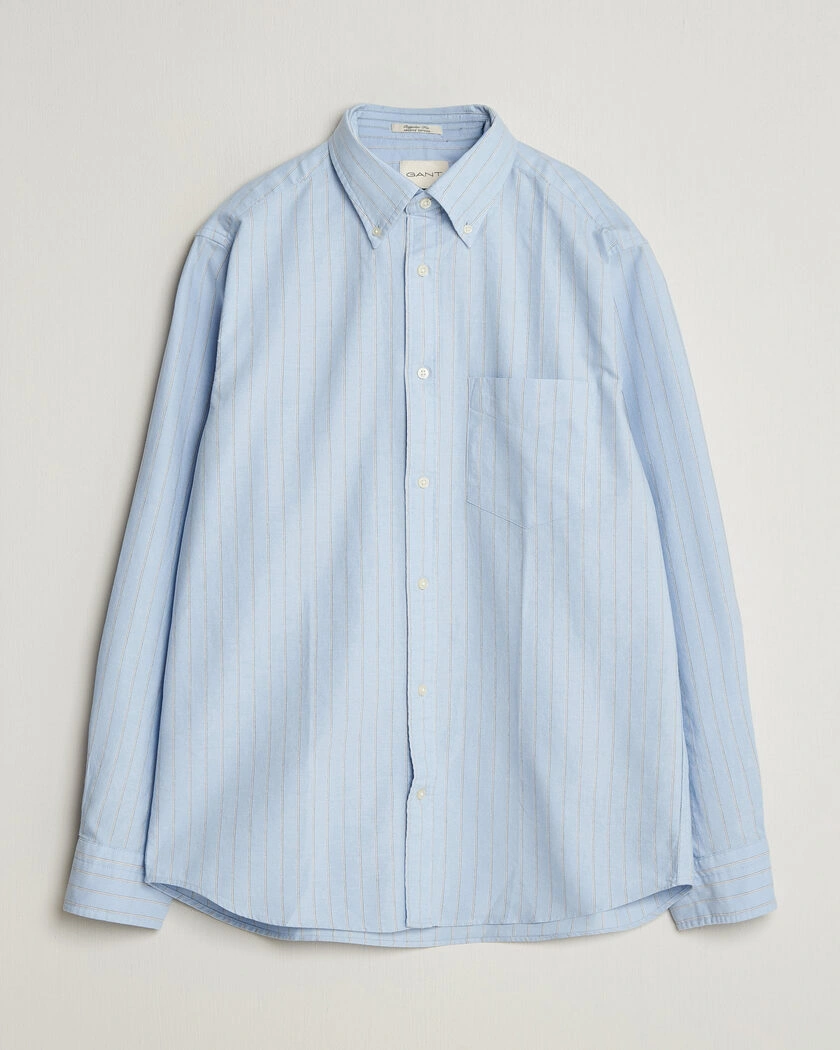 Gant Regular Fit Archive Oxford Striped Shirt Clear Sky – Blå