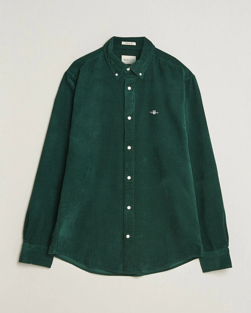 Gant Regular Fit Corduroy Shirt Tartan Green – Grön