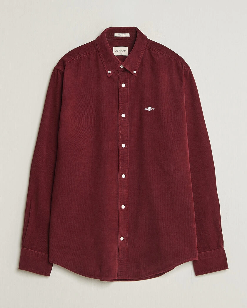Gant Regular Fit Corduroy Shirt Deep Grape Wine – Röd